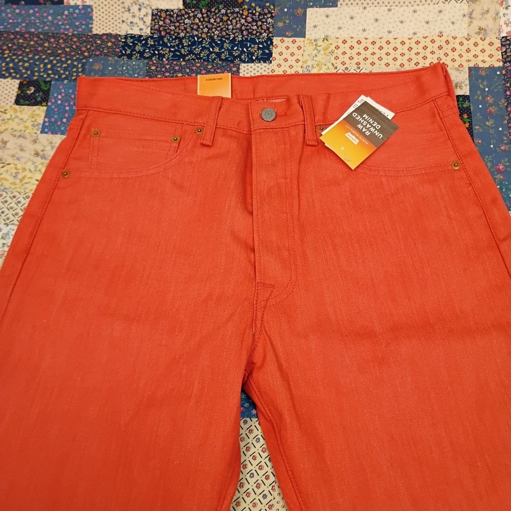 NWT Deadstock Levi 501 Button Fly Jeans Size 33x32 Salmon Shrink To Fit